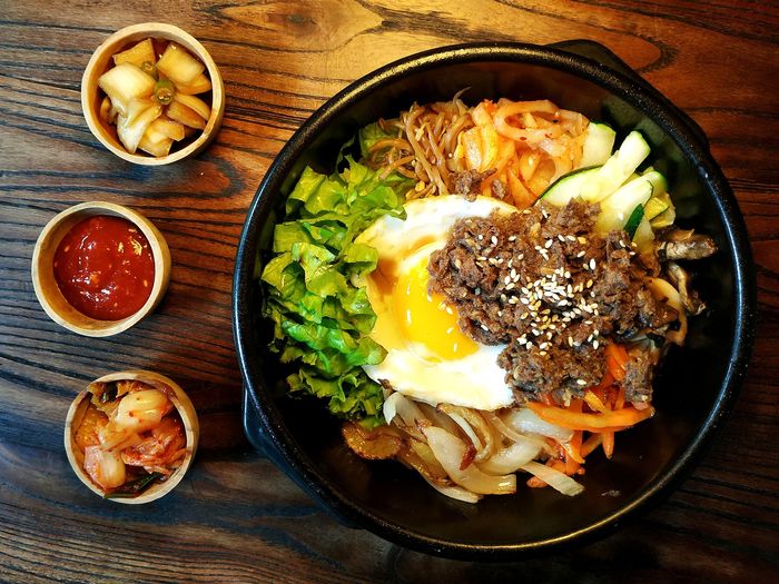 bibimbap in a stone pot