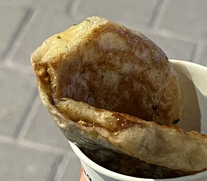 a close-up of a hotteok